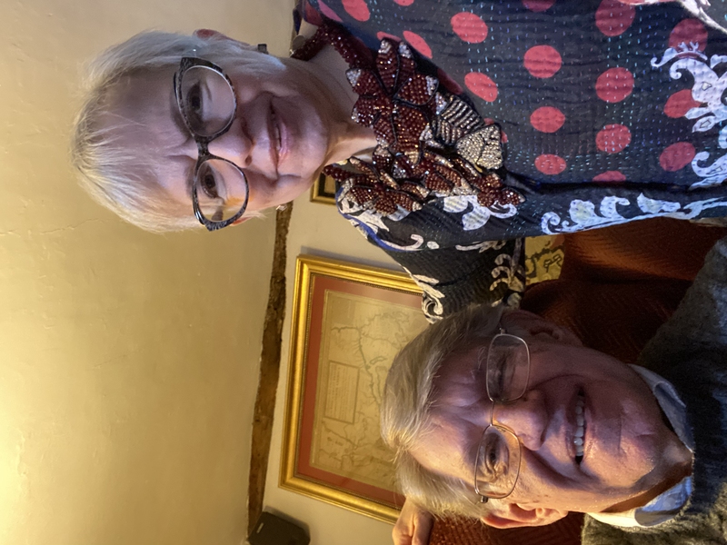 A photo of Professor John Vander Sande and his wife at their home.