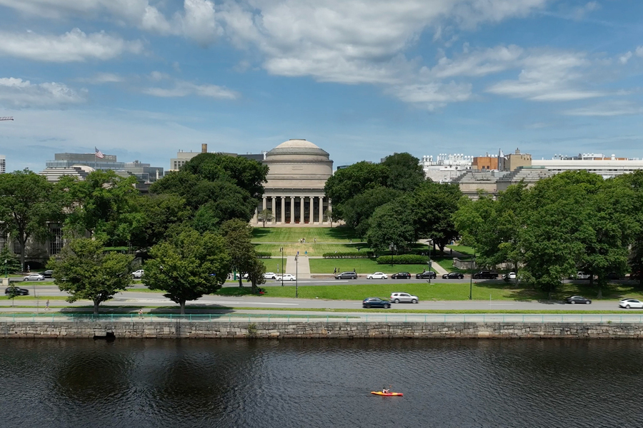 Aerial shot of MIT’s Great Dome and campus