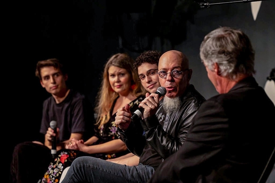 Lancelot Blanchard, Camilla Bäckman, Perry Naseck, Jordan Rudess, and Joseph Paradiso take part in a panel discussion