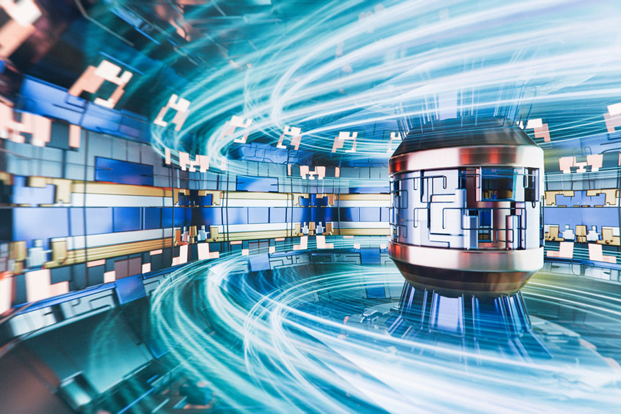 Rendering of a fusion reactor.