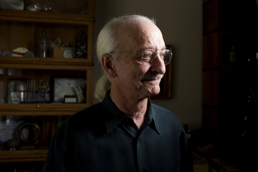 A photo in profile of Woodie Flowers