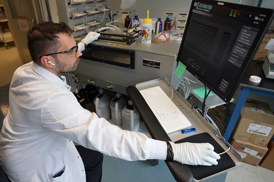 Scientist at work on computer