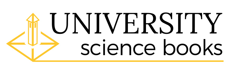 Logo for University Science Books is an angular line drawing of a tower on a quadrant.