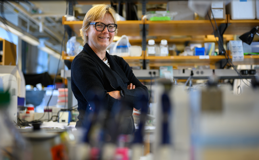 Linda Griffith poses in a lab