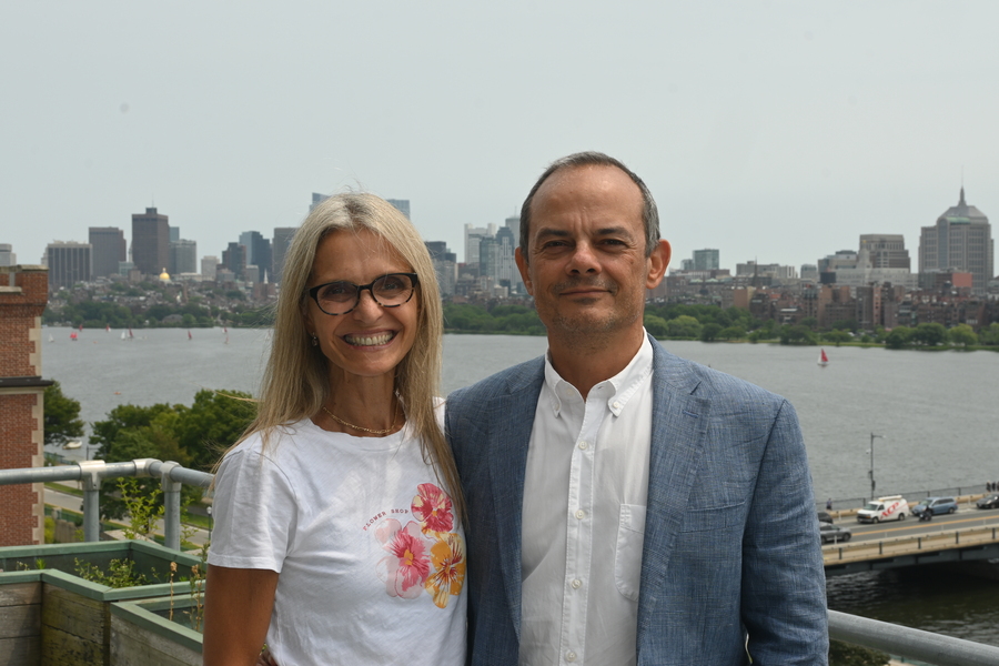Raul Radovitzky and Flavia Cardarelli on the roof of McCormick Hall.