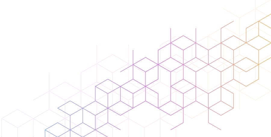 A geometric pattern of interconnected cubes