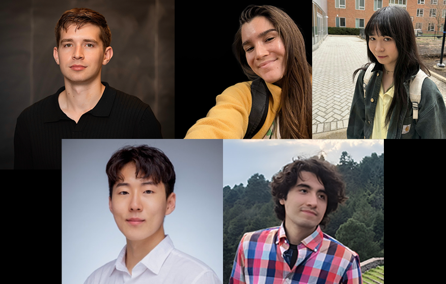 Portrait photos of five interns