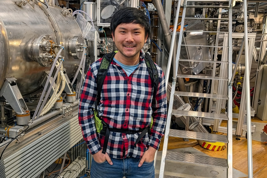 Allen Wang at the TCV tokamak fusion experiment in Switzerland