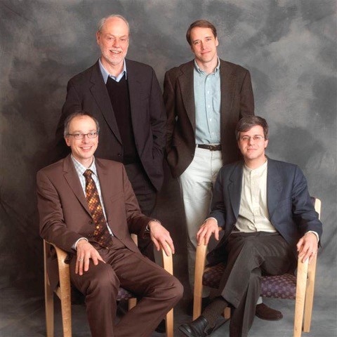 Portrait photo of Thomas Tuschl, Phil Sharp, David Bartel, and Phillip Zamore