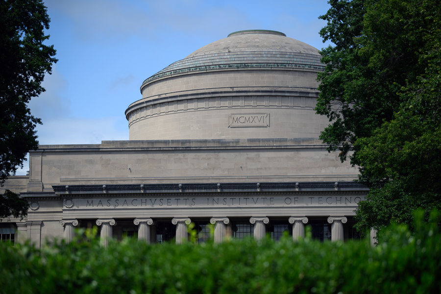 MIT Great Dome behind trees
