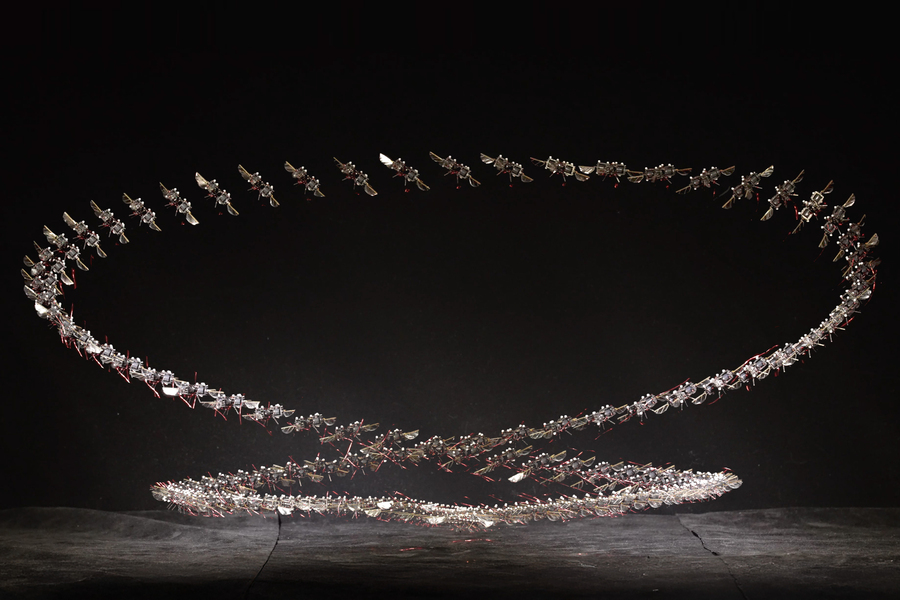 Time lapse shows the robot created a looping “8” as it flew.