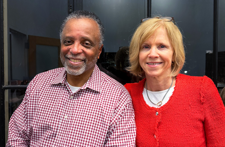 Phillip Thompson and Elisabeth Reynolds pose together
