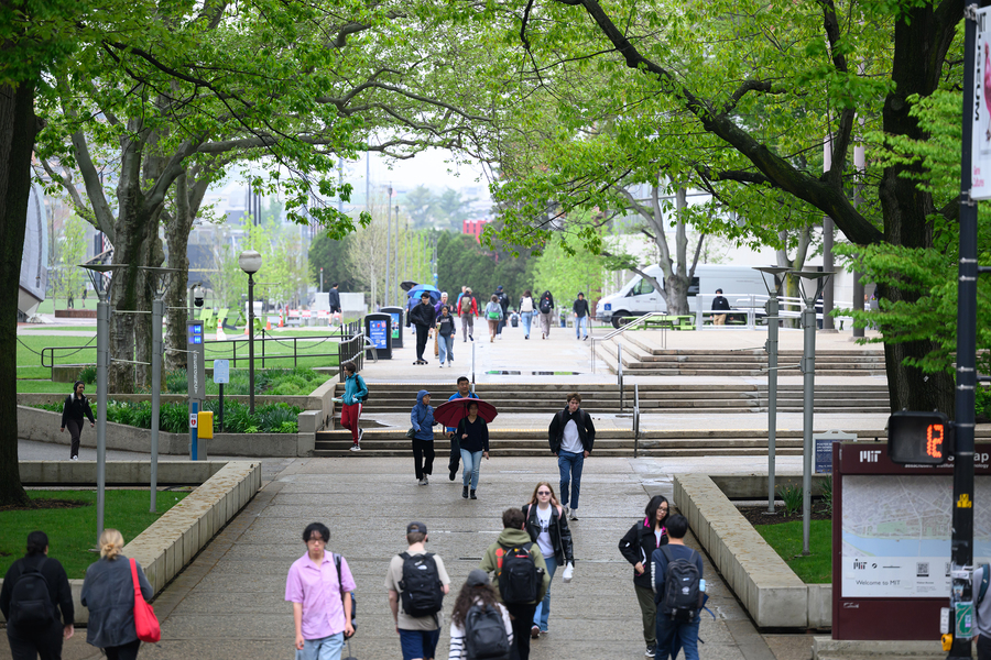 Students on campus at MIT