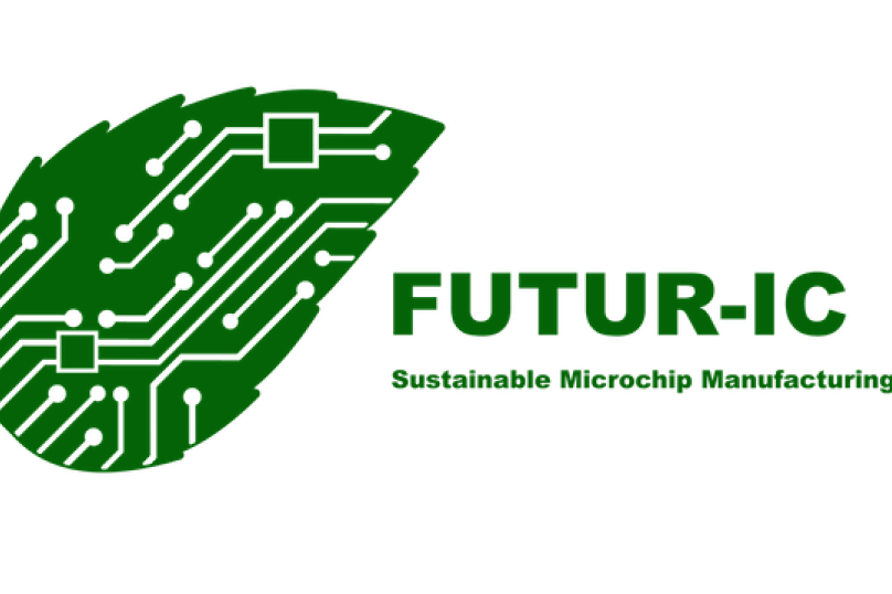 Logo for FUTUR-IC project, in the shape of a leaf with circuitry