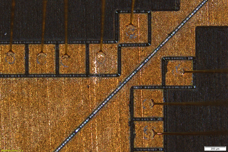 Up-close view of the chip.