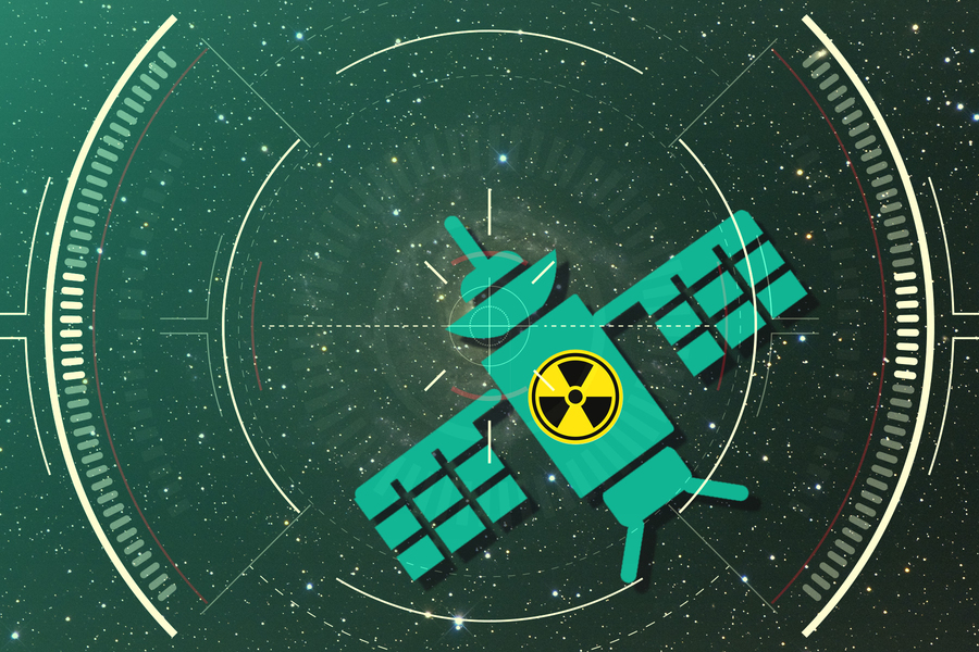 Satellite with “nuclear” symbol is being targeted.