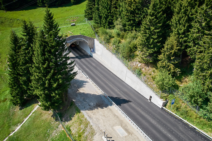 A bridge over a highway.