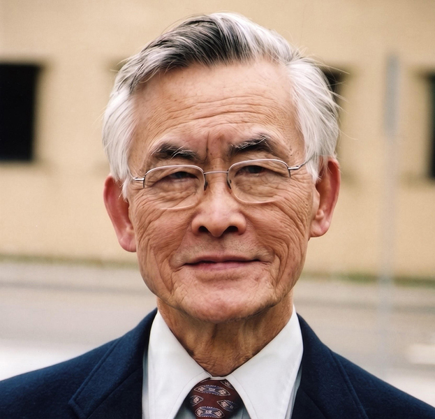 Outdoor headshot of C.C. Mei in older age