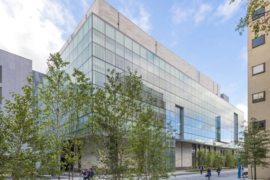 An external photo of the MIT.nano building