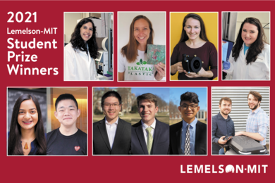 Photo collage of the 11 winners of the 2021 Lemelson-MIT Student Prize