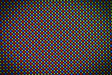 Array of red, blue, and green LEDs periodically arranged to give off visible light