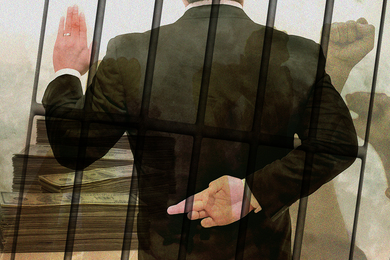 dictator crossing fingers behind back