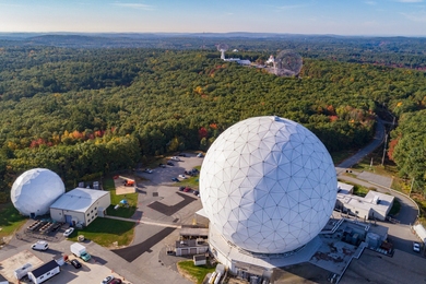 Aerial photo of the MIT Haystack Observatory, Westford, Massachusetts