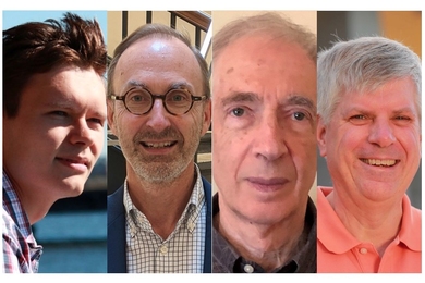 Four portrait photos of Semyon Dyatlov, Michel Goemans, Richard Stanley, and David Williamson