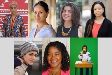 Seven portrait photos arranged in two rows