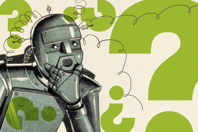 A robot thinking