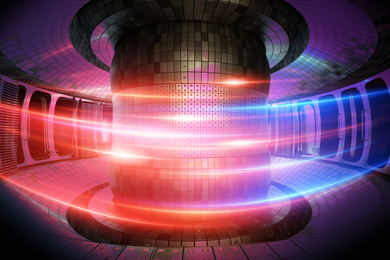 Nuclear reactor with colorful energy.
