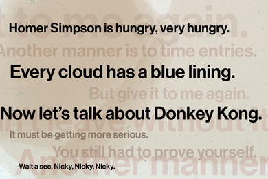 An array of sentences with some much bolder in color than others