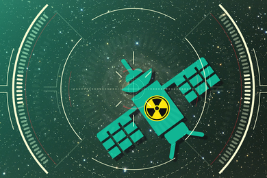 Satellite with “nuclear” symbol is being targeted.