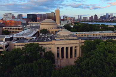 Aerial view of MIT campus with the Great Dome