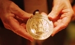 This medal was given to four distinuished honorees -- faculty at other universities -- as part of the School of Humanities's 50th anniversary celebration.