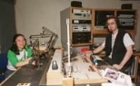 Former general manager Joyce C. Yang, a graduate student in biology, left, and current general manager Christopher Avrich, a senior in electrical engineering and computer science, man the boards in WMBR's broadcast studio.