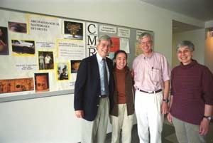 Left to right: Professors Linn Hobbs, Dorothy Hosler, Samuel Allen and Heather Lechtman have announced a new summer institute to teach materials science relating to archaeology to humanities professors from other colleges.