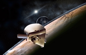 An artist's rendering of the New Horizons spacecraft.