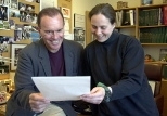 The research of Professor Richard Wurtman (left), director of the Clinical        Research Center, and Lisa Teather, a postdoctoral associate in brain and        cognitive sciences, may lead to powerful new painkilling drugs.