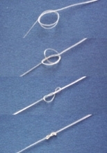 A fiber made of a new biodegradable plastic with "memory" can be used to tie a smart suture. After forming a loose knot, the ends of the suture were fixed. The knot tightened in 20 seconds when heated to 40ï¿½ï¿½ï¿½ï¿½ï¿½ï¿½ï¿½ï¿½ï¿½ C.