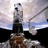 Jeffrey Hoffman, now a lecturer in aeronautics and astronautics, walked in space during the first Hubble Space Telescope servicing mission in December 1993. He said in a talk on campus, that being at the end of the shuttle's robotic arm was one of his more spectacular experiences.