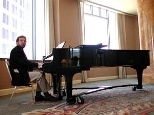 Hawley at the piano prior to the 2000 Van Cliburn amateur competition
