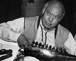 Ali Akbar Khan plays the sarod at a recent performance.