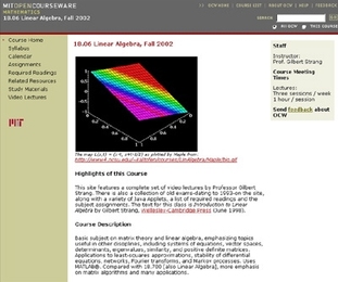 A screenshot of an OpenCourseWare web page.