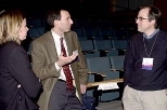At CSBi's first annual conference, participants from a variety of fields talked about MIT's approach to systems biology, the latest way to understand and predict the behavior of complex organisms. From left, Angela Belcher, associate professor of materials science and engineering; Bruce Tidor, associate professor of electrical engineering and computer science; and Peter Sorger, associate professor...