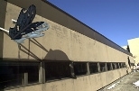 This butterfly on the soon-to-be-demolished Building 45 has been removed and will be reinstalled on Building 44.