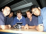 The members of the winning team are (left to right): junior Arthur Mak, sophomore Dheera Venkatraman, senior Maxwell Planck, sophomore Lauri Kauppila and sophomore Akhil Shashidhar.