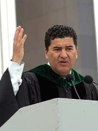 Elias A. Zerhouni, director of the National Institutes of Health, gives the MIT Commencement address on June 4, 2004.
