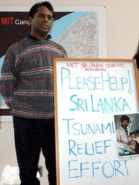 MIT postdoc Sanith Wijesinghe was planning to travel to his home country of Sri Lanka on Jan. 6 to help with relief efforts.