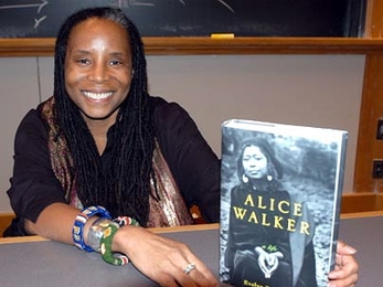 Evelyn White gave a talk March 10 on the authorized biography she wrote on Alice Walker.